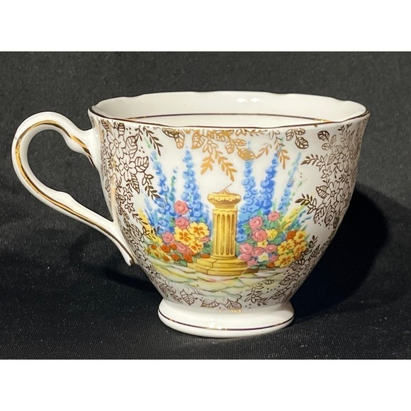 Colclough bone china tea cup. Lady in garden. Floral. Made in England. Beautiful - Picture 3 of 7